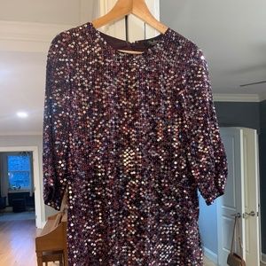 Sequined mini dress with 3/4 sleeve